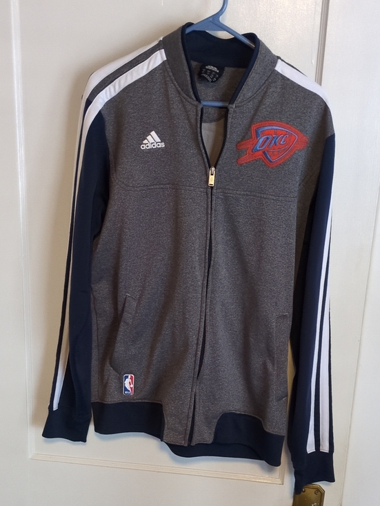 adidas Other - Adidas Gray and Navy Oklahoma City Thunder Track Jacket